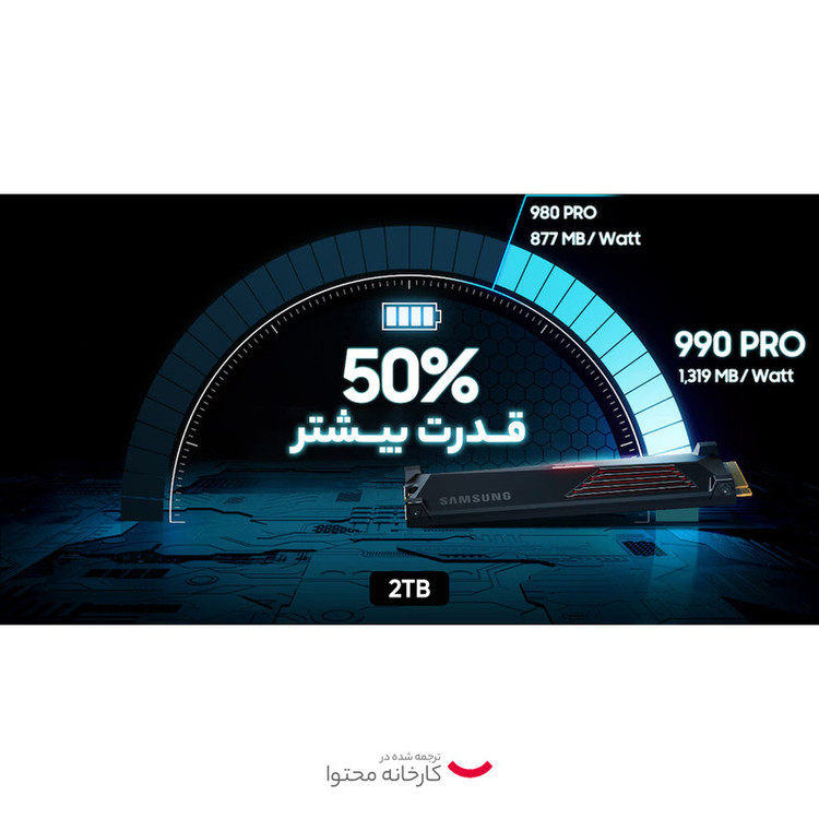 اس اس دی اینترنال سامسونگ مدل Pro 990 Heatsink ظرفیت دو ترابایت