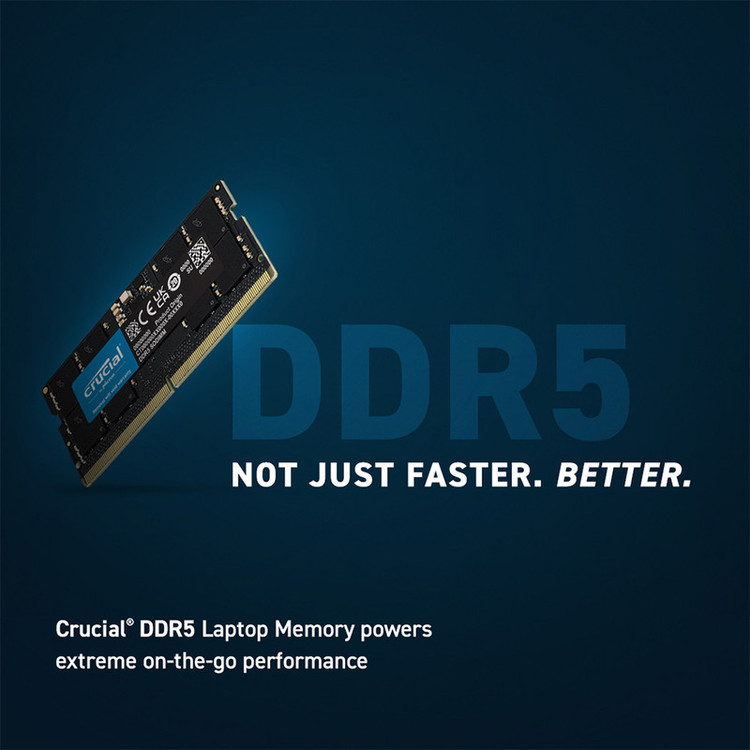 رم لپ تاپ DDR5 تک کاناله 5600 مگاهرتز CL46 کروشیال مدل CT16 ظرفیت 16 گیگابایت