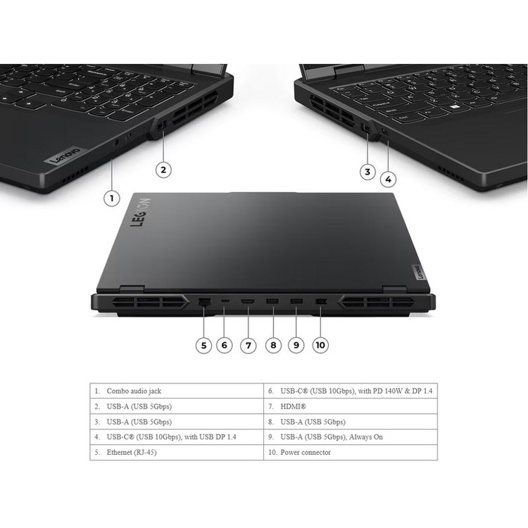 لپ تاپ 16 اینچی لنوو مدل Legion Pro 5 16IRX9-i9 14900HX-32GB DDR5-1TB SSD-RTX4070-QHD