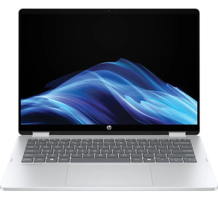 لپ تاپ 14 اینچی اچ پی مدل OmniBook 5 Flip 14-fp0013dx-Core 5 120U-8GB LPDDR5 5200MHz-512GB SSD-IPS-Touch-Backlit-W به همراه قلم