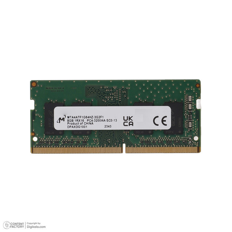 رم لپتاپ DDR4 تک کاناله 8 گیگابایت 3200 مگاهرتز کروشیال مدل CT8 با تایمینگ CL22 و ولتاژ 1.2 ولت