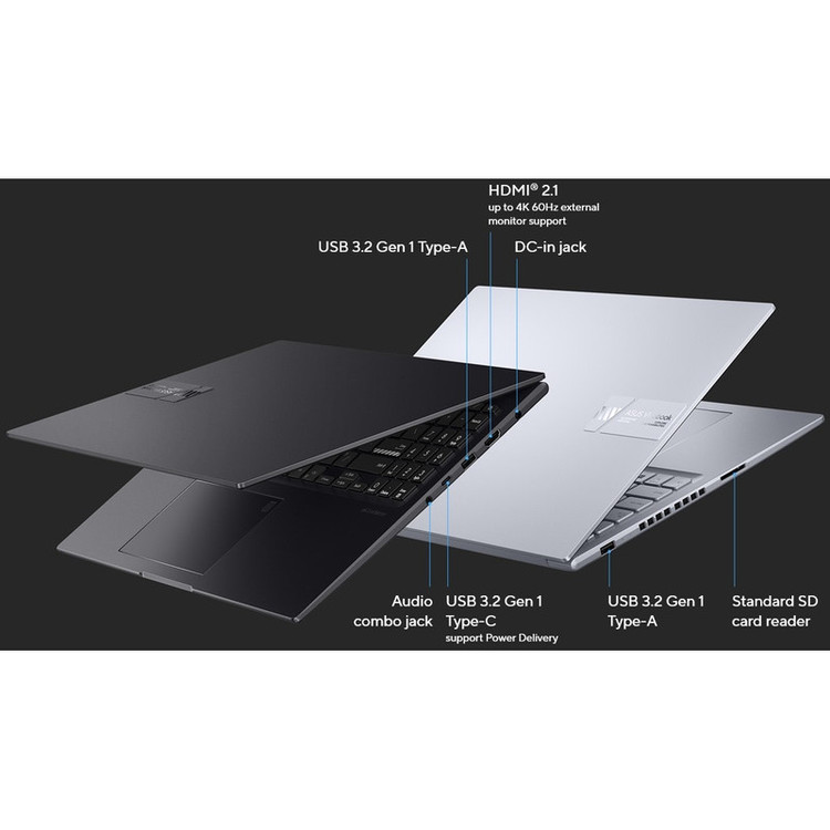 لپ تاپ 16 اینچی ایسوس مدل Vivobook 16X K3605VC-RP379-i5 13420H-8GB DDR4 3200MHz-512GB SSD-RTX3050 4GB-IPS 144Hz-Backlit